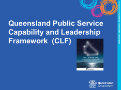 Queensland Public Service Capability and Leadership Framework  (CLF) 1