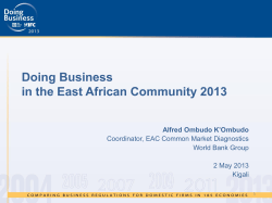 Doing Business in the East African Community 2013 Alfred Ombudo K’Ombudo
