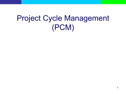 Project Cycle Management (PCM) 1