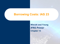 Borrowing Costs: IAS 23 IFRS Primer Wiecek and Young Chapter 13