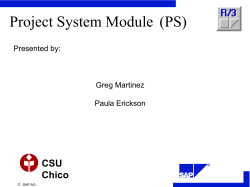 Project System Module (PS) CSU Chico Presented by: