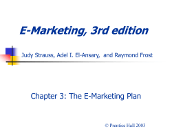 E-Marketing, 3rd edition Chapter 3: The E-Marketing Plan © Prentice Hall 2003