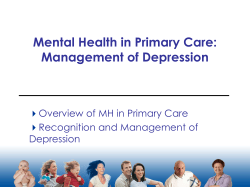 Mental Health in Primary Care: Management of Depression 