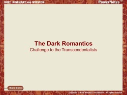 The Dark Romantics Challenge to the Transcendentalists