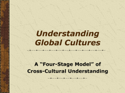 Understanding Global Cultures A “Four-Stage Model” of Cross-Cultural Understanding