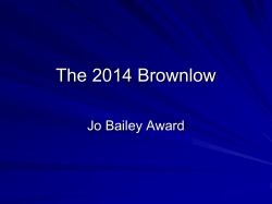 The 2014 Brownlow Jo Bailey Award