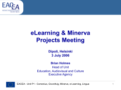 eLearning &amp; Minerva Projects Meeting Dipoli, Helsinki 3 July 2006
