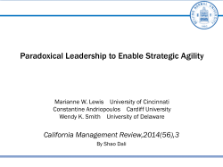 Paradoxical Leadership to Enable Strategic Agility