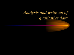 Analysis and write-up of qualitative data