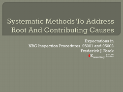 Systematic Methods to Address Root and Contributing Causesx