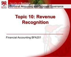 Topic 10: Revenue Recognition Financial Accounting BFA201