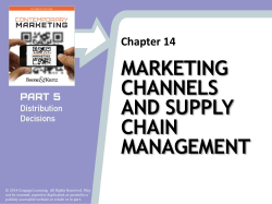 MARKETING CHANNELS AND SUPPLY CHAIN