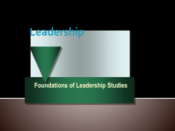 Foundations of Leadership Studies
