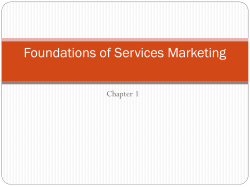 Foundations of Services Marketing Chapter 1