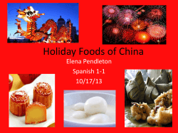 Holiday Foods of China Elena Pendleton Spanish 1-1 10/17/13