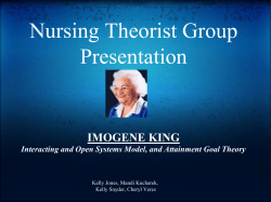 Nursing Theorist Group Presentation IMOGENE KING