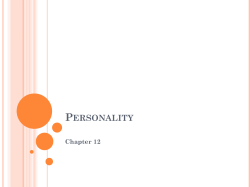 P ERSONALITY Chapter 12