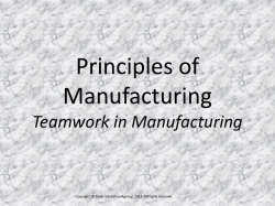 Principles of Manufacturing Teamwork in Manufacturing