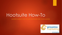 Hootsuite How-To UNDERSTANDING HOW TO USE HOOTSUITE FOR YOUR BUSINESS