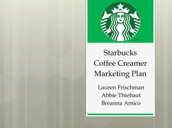 Starbucks Coffee Creamer Marketing Plan Lauren Frischman
