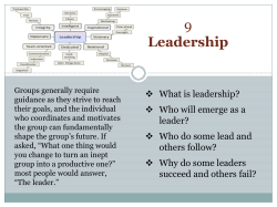 9 Leadership What is leadership? 