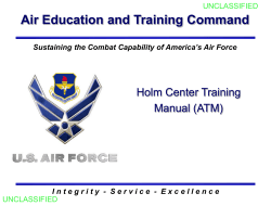 Air Education and Training Command Holm Center Training Manual (ATM)