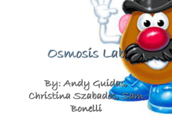 Osmosis Lab By: Andy Guidas, Christina Szabados, Sam Bonelli