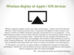Wireless display of Apple / iOS devices