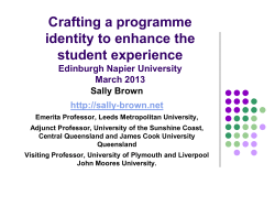 Crafting a programme identity to enhance the student experience Edinburgh Napier University