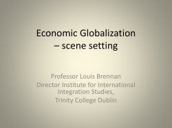 Economic Globalization – scene setting