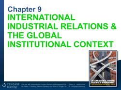 INTERNATIONAL INDUSTRIAL RELATIONS &amp; THE GLOBAL INSTITUTIONAL CONTEXT