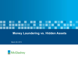 Money Laundering vs. Hidden Assets March 28, 2013
