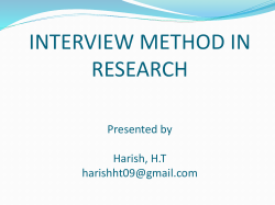 INTERVIEW METHOD IN RESEARCH