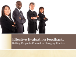 Effective Evaluation Feedback: Getting People to Commit to Changing Practice