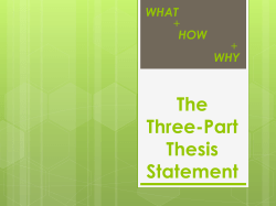 The Three-Part Thesis Statement
