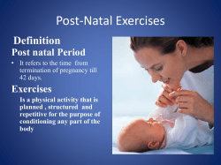 Post-Natal Exercises Definition Post natal Period Exercises