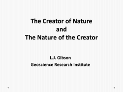 The Creator of Nature and The Nature of the Creator L.J. Gibson