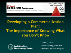 Developing a Commercialization Plan: The Importance of Knowing What You Don’t Know