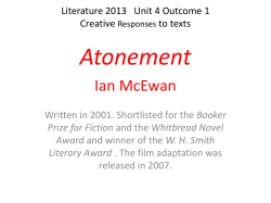 Atonement Ian McEwan Literature 2013   Unit 4 Outcome 1 Creative