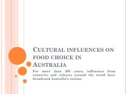 C A ULTURAL INFLUENCES ON FOOD CHOICE IN