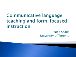 Nina Spada University of Toronto