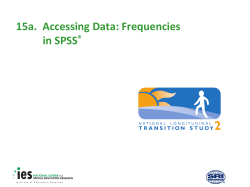 15a. Accessing Data: Frequencies in SPSS ®