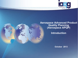 Aerospace Advanced Product Quality Planning (Aerospace APQP) Introduction