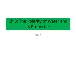 Ch 3: The Polarity of Water and Its Properties 2016