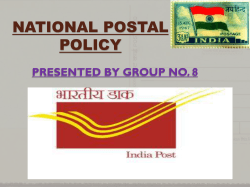 NATIONAL POSTAL POLICY PRESENTED BY GROUP NO. 8