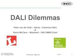 DALI Dilemmas – Helvar - Chairman DALI Peter van der Kolk &amp;