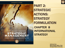 PART 2: STRATEGIC ACTIONS: STRATEGY