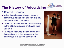 The History of Advertising A General Overview