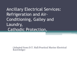 Ancillary Electrical Services: Refrigeration and Air- Conditioning, Galley and Laundry,