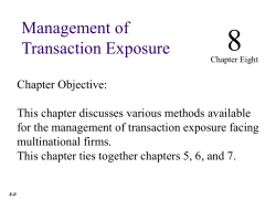 8 Management of Transaction Exposure